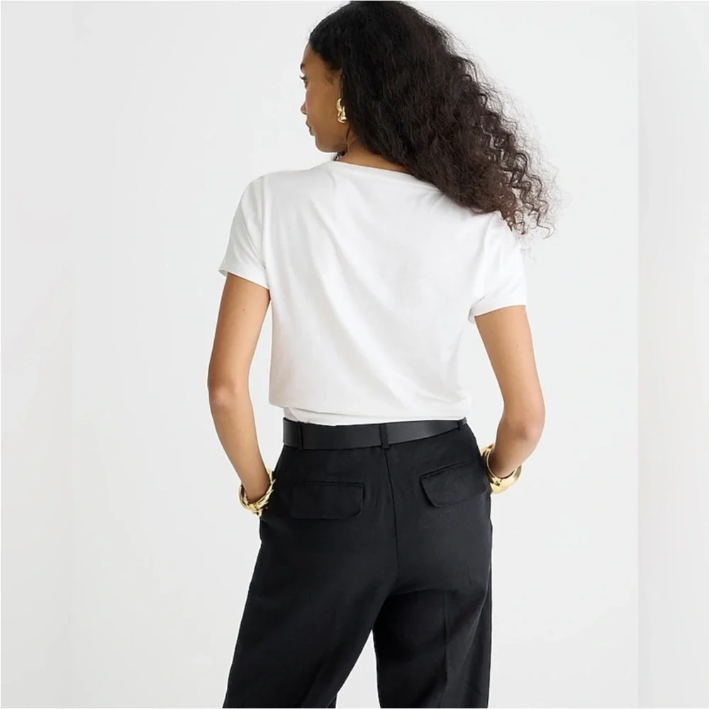 NWT J Crew Pima Cotton Slim-fit T-shirt in White Size XXS - Picture 2 of 8